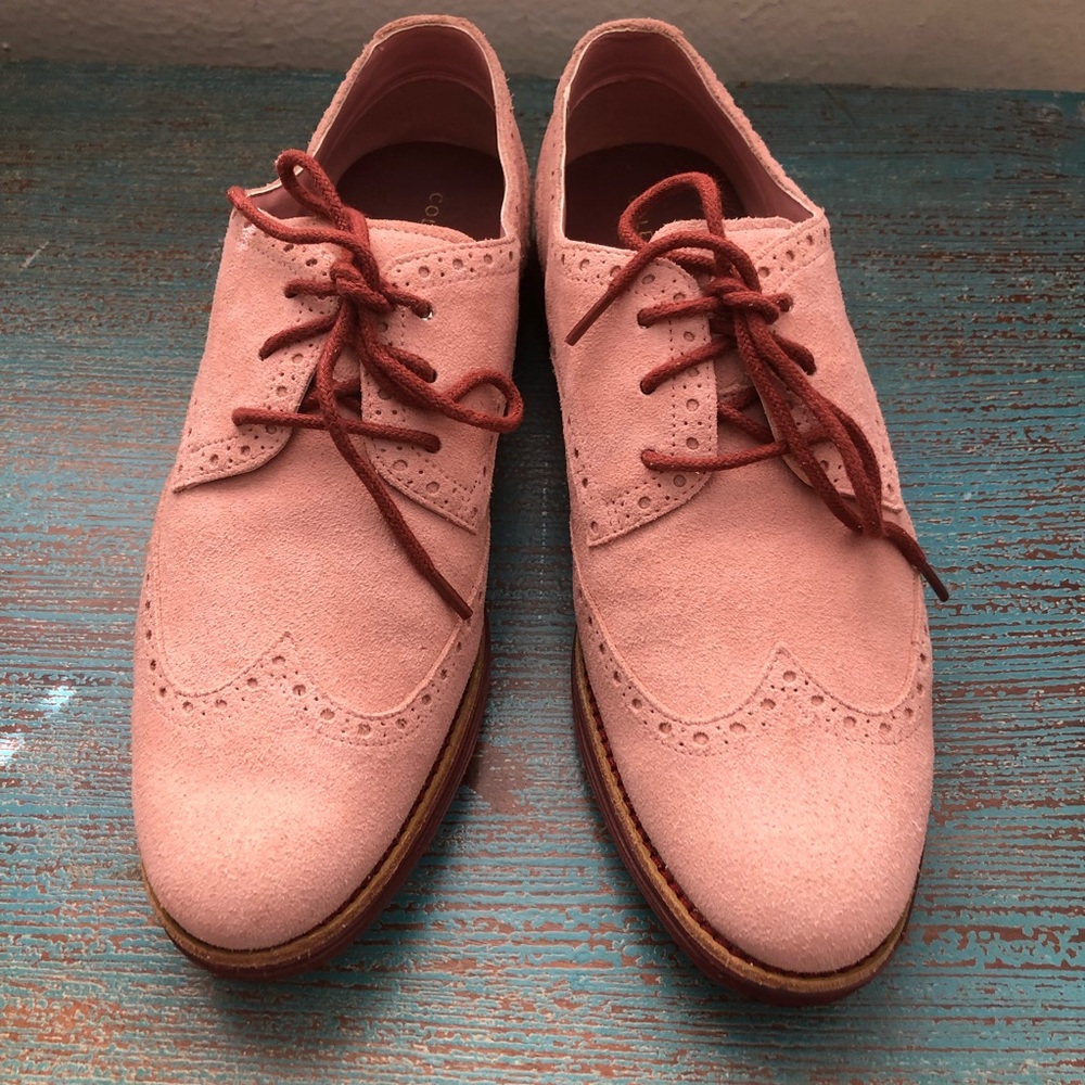 Cole Haan Pink Suede Lunargrand Oxfords Sz9.5